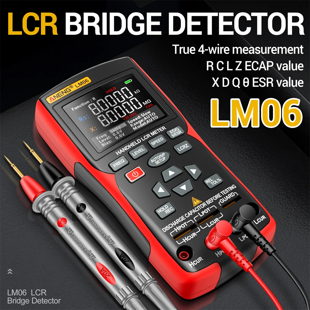

ANENG Bridge Digital LCR Meter Measurement Resistance Capacitance Capacitor Induct0ance LM06 Electronic Component Tester Tools