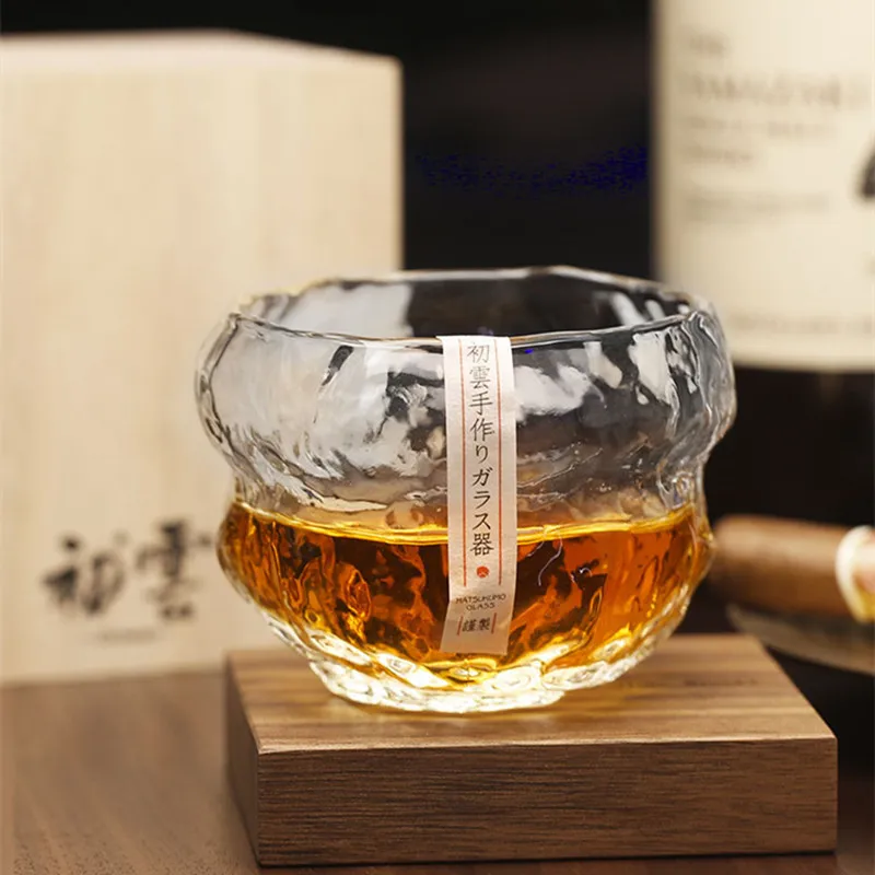 Cosmic Explosion Crystal Whisky Glass Japanese Glassware Wine Gift Tasting Cup Irregular Vintage Tumbler Whiskey Chivas Snifter