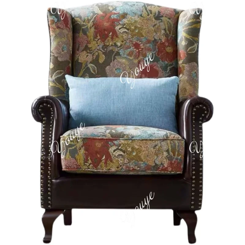 미국산 가죽 원단 싱글 소파 소형 아파트 거실 침실 서재 하이백 라운지 체어 조합