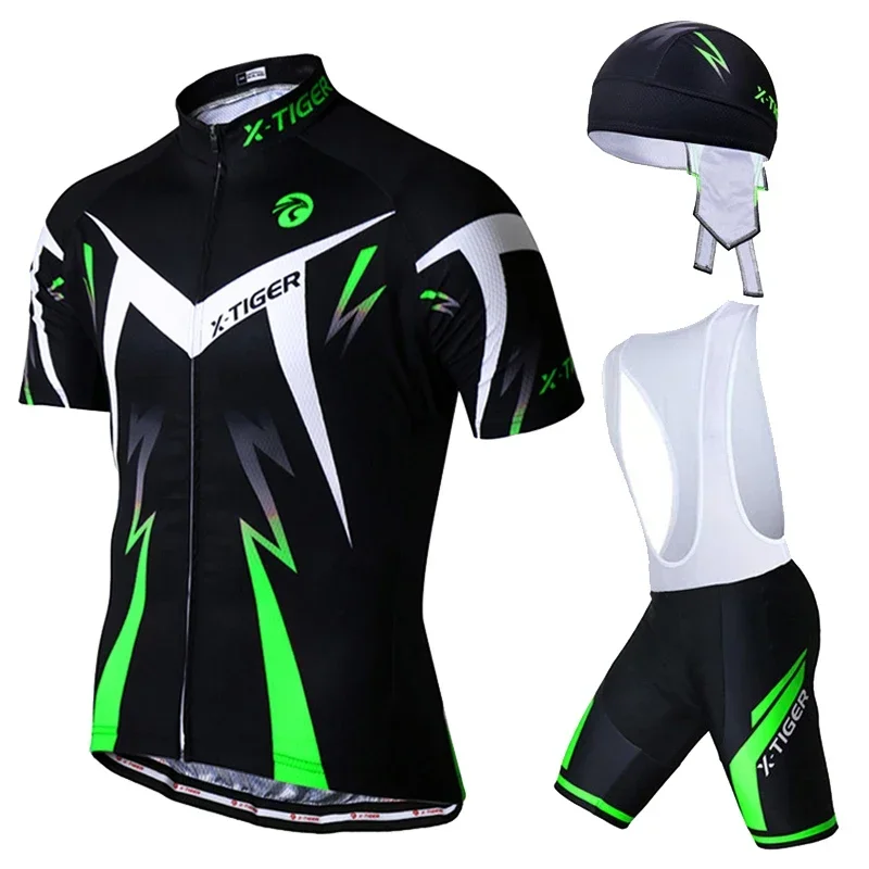 X-Tiger Men Cycling Set MTB Short Sleeves Bike Clothing Racing Bicycle Clothes Uniform Summer Jersey Sets Quick-dry Bicycle Kits