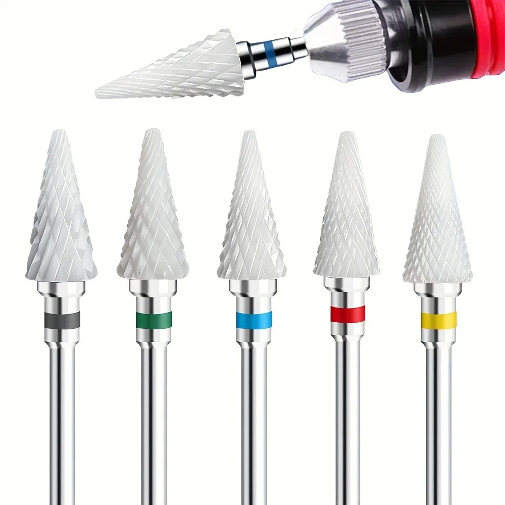 1 قطعة أو 5 قطع مثقاب فني للأظافر من السيراميك، 3/32 بوصة، لإزالة الأكريليك والجل، والتلميع، وأدوات مانيكير وباديكير لصالونات التجميل المنزلية #1