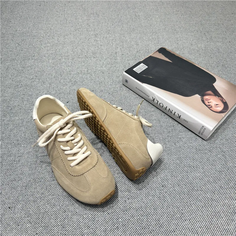 

New Women's sneakers shoe Flat Non-slip German Training Shoes Women Plus Size Genuine Leather Spring girl Shoes