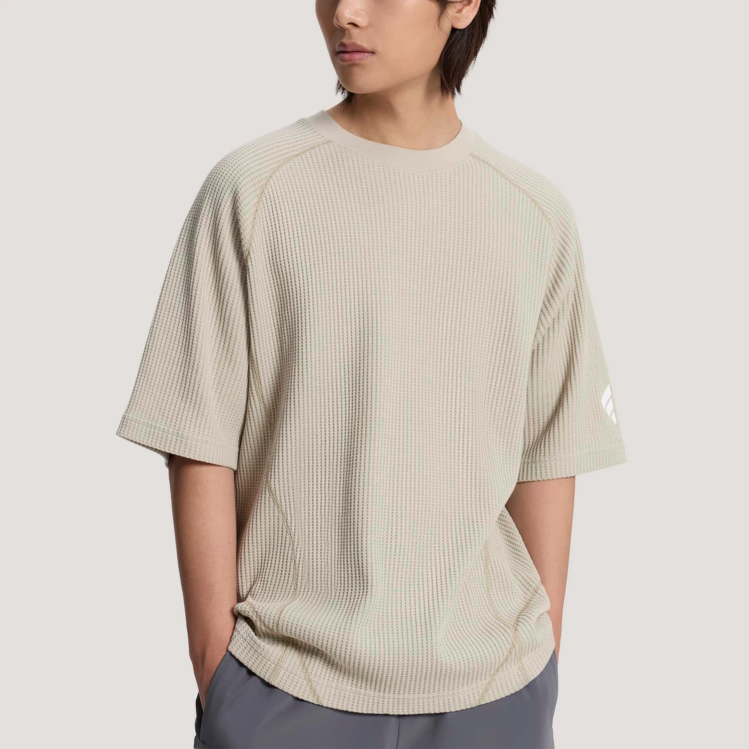 Adidas genuine summer men's waffle soft loose short sleeved T-shirt KW0108