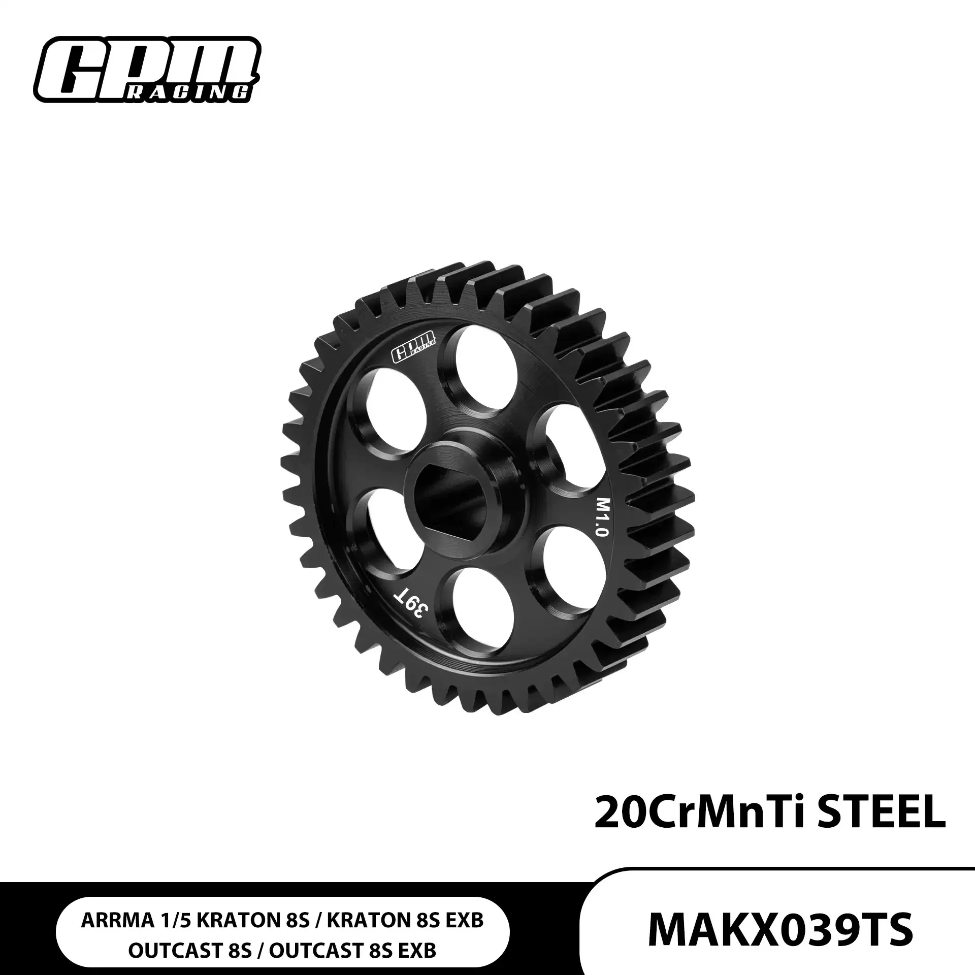ARRMA 1/5 Scale Large Drift 8S Mid-Carbon Alloy Steel Large Gears 39T/43T/47T (1.0 Module)