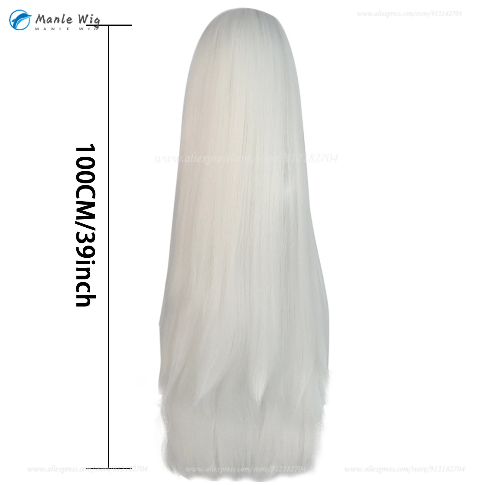 Anime Hotel Vaggie Cosplay Peruca, Perucas brancas e grampo de cabelo, Cabelo sintético resistente ao calor, Halloween Party Wig, Boné, 100cm de comprimento