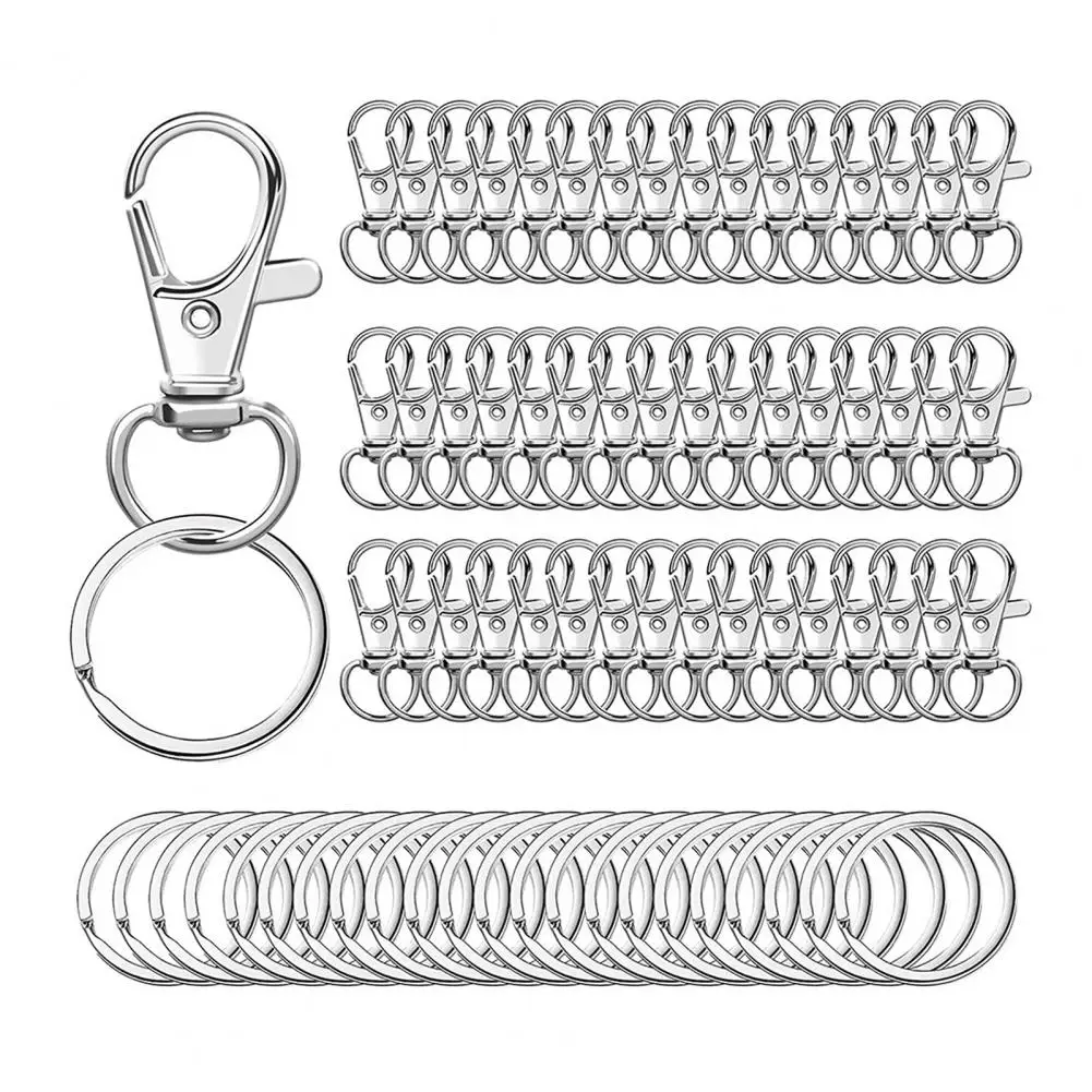 Size Keychain Accessory Keychain Accessories Set with Metal Lobster Claw Clasp Key Rings for Diy Projects Dog Collars Backpacks