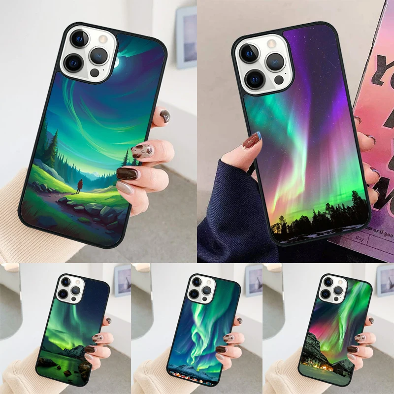 Northern Lights Sky phone case Cover For iPhone 14 15 16 Pro Max SE 2020 coque For apple 11 12 13 Pro Max Mini 7 8 Plus