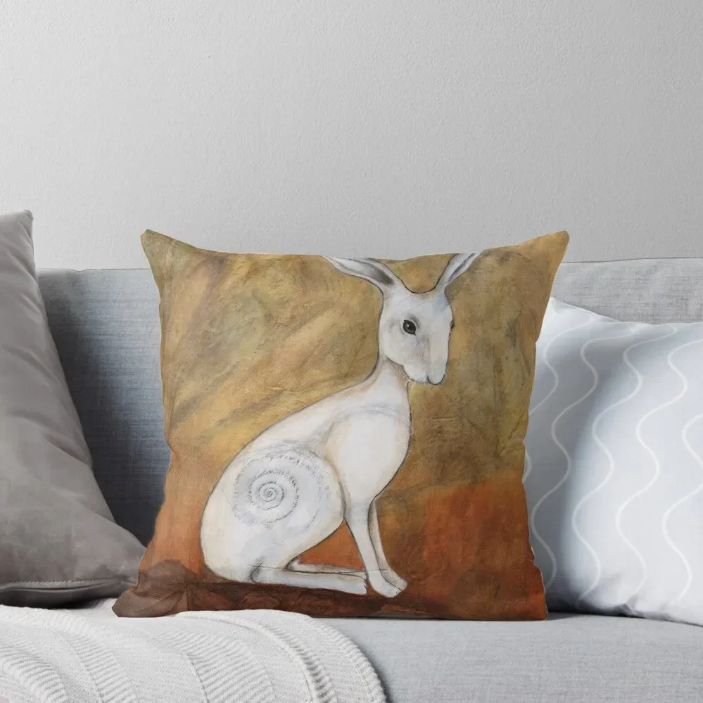 

White Hare at Sunset Throw Pillow pillow pillowcase Ornamental Pillow