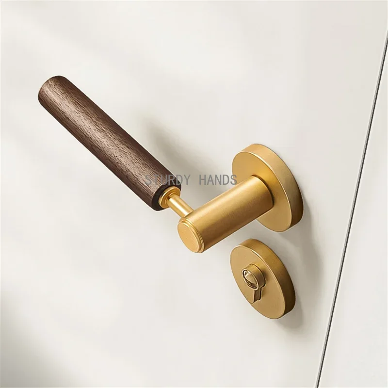 High Quality Walnut Handle Wooden Door Lock Zinc Alloy Quiet Bedroom Door Lock Chinese Security Door Lock Home Hardware Fittings