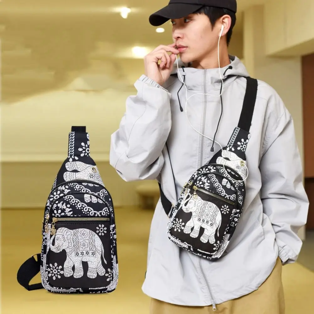 

Durable Nylon Chest Bag Multiple Pockets Large Capacity Crossbody Bag Travel Bag Women Men