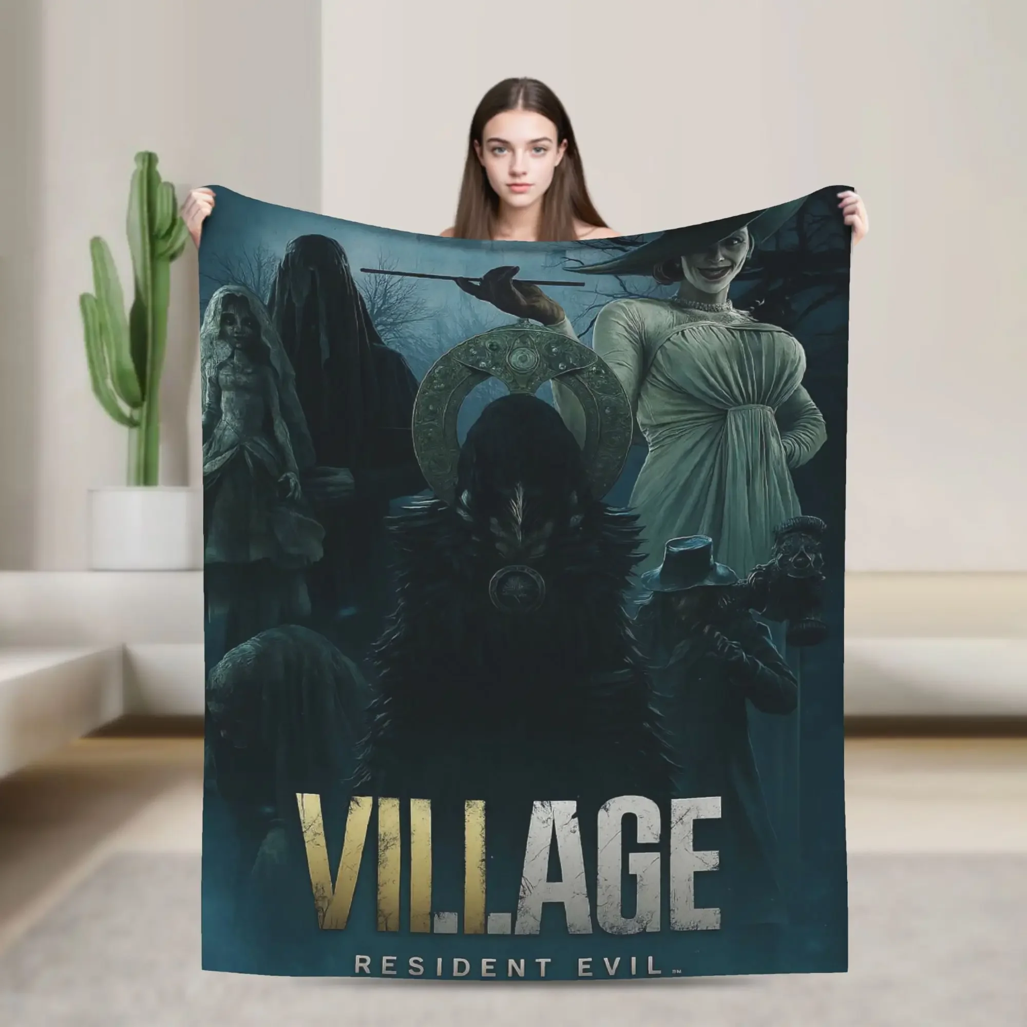 

Одеяло-плед из супермягкого флиса Resident Evil Village для детей и взрослых, зимнее покрывало для спальни, гостиной, дивана