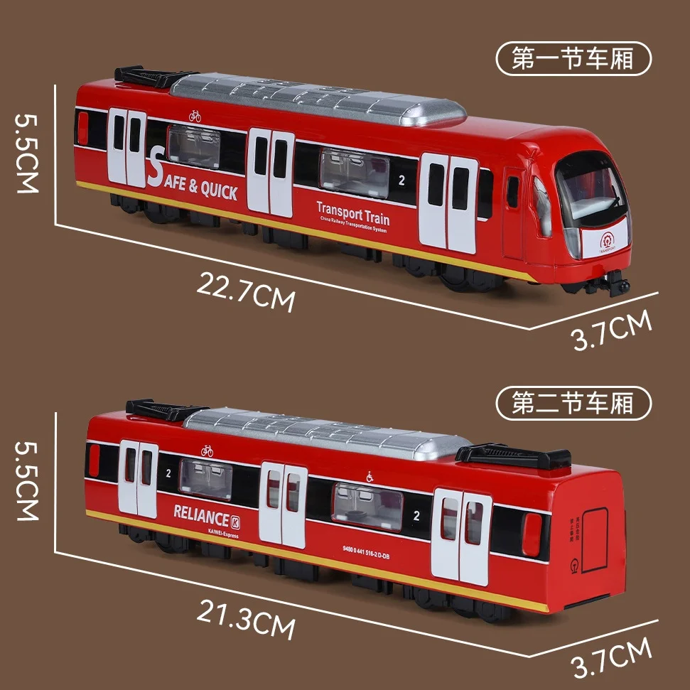 Rail Car Large Simulation Alloy Train Model City Metal Diecast Subway Sound And Light Remote control  Car Kids Toy Boy Gift B071