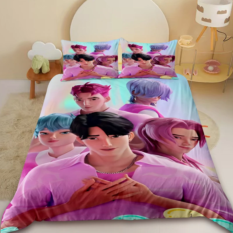 

Пододеяльник Saja Boys для подростков K-Pop D-Demon H-Hunters, пододеяльник, комплект постельного белья, подарок с 2-мя наволочками, декор для спальни Queen King