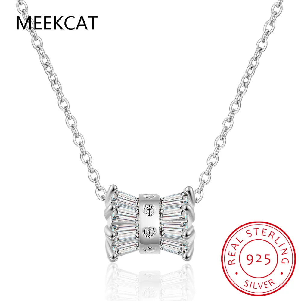 

1,6cttw D цвет муассанит ожерелье кулон для женщин S925 серебро 3 мм полный бриллиант в форме шара цепочка на шею очаровательное ювелирное колье