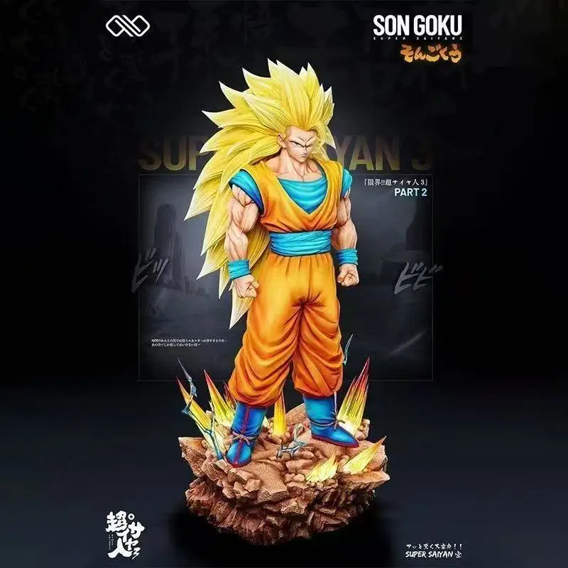 

ZW Dragon Ball Z Son Goku Ssj3 Figure LED base Super Saiyan3 Goku 35cm/13.78inch Pvc Action Figures Collection Model Toys Gifts