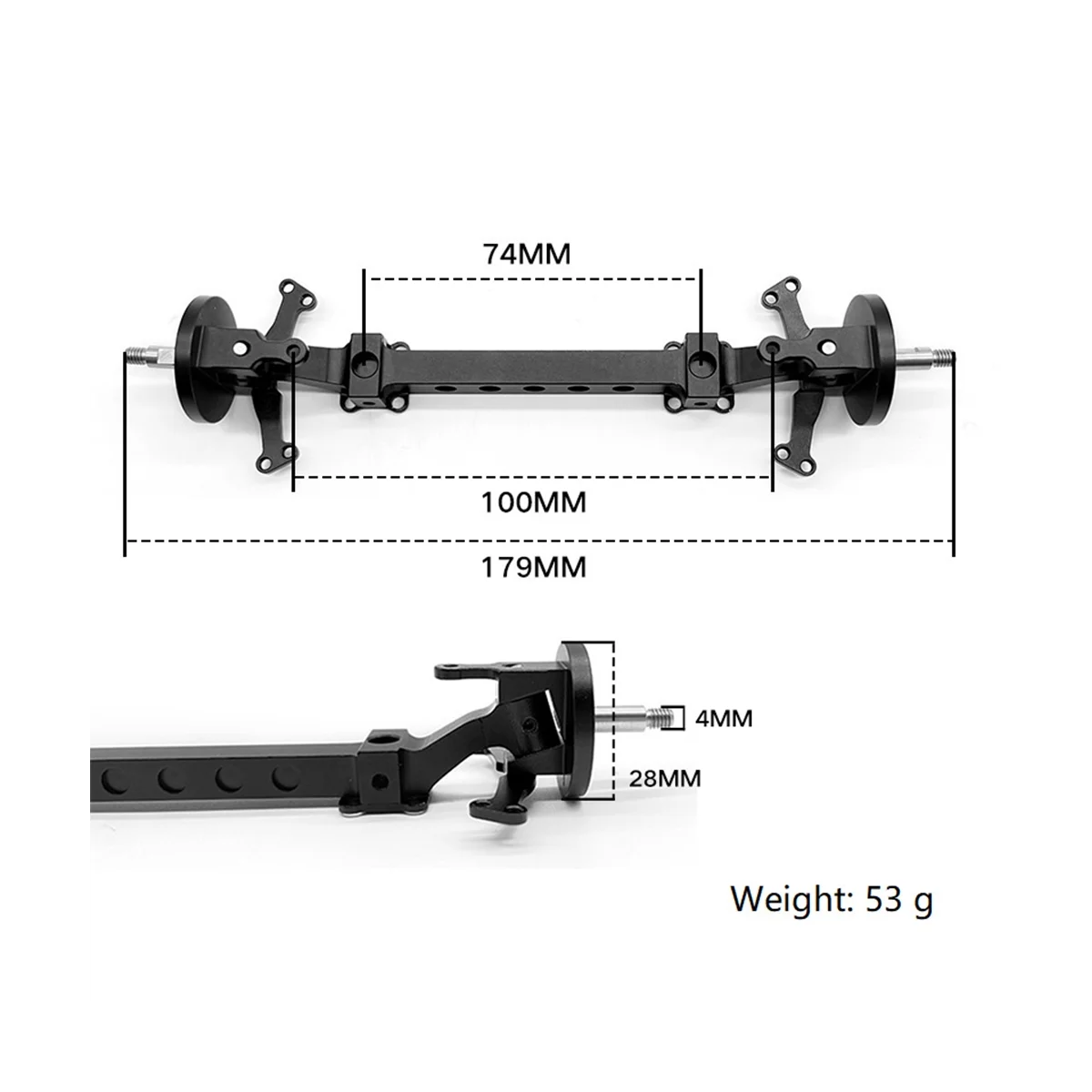 Accesorios de eje de simulación de rueda de eje delantero sin motor para camión 1/14 para modelo de Tractor