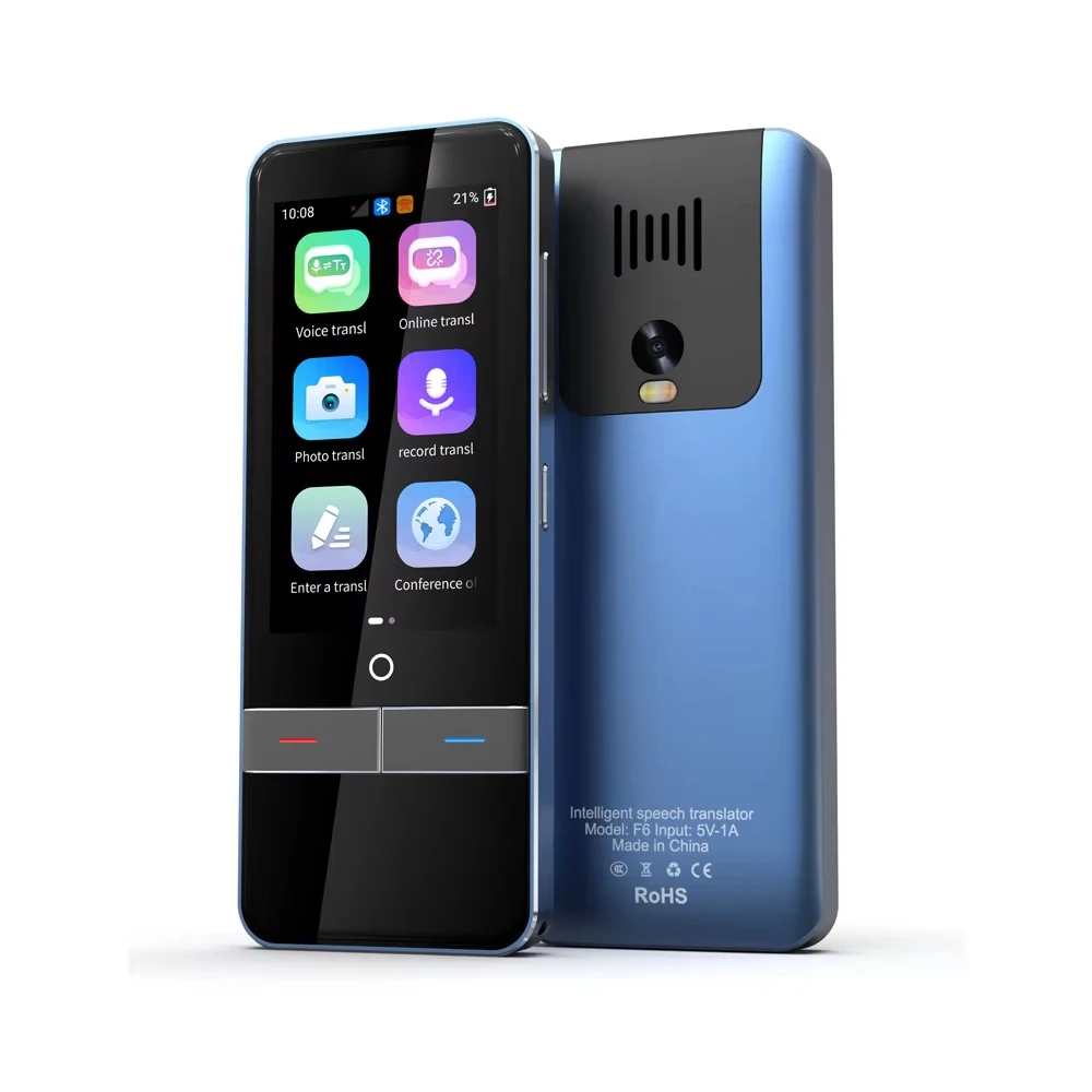 مترجم لغة ذكي في الوقت الحقيقي معدات ترجمة تسجيل صوتي ذكي آلة ترجمة غير متصلة بالإنترنت F6