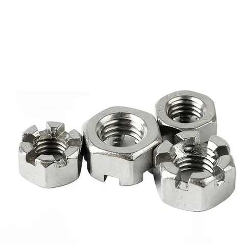 1-5 st 304 rostfritt stål förtjockade sexkantiga slitsmuttrar M6 M8 M10 M12 M14 M16 M18 M20 M24 sexkantiga slitsade kronmutter 10 best sales m14 mutter - №9