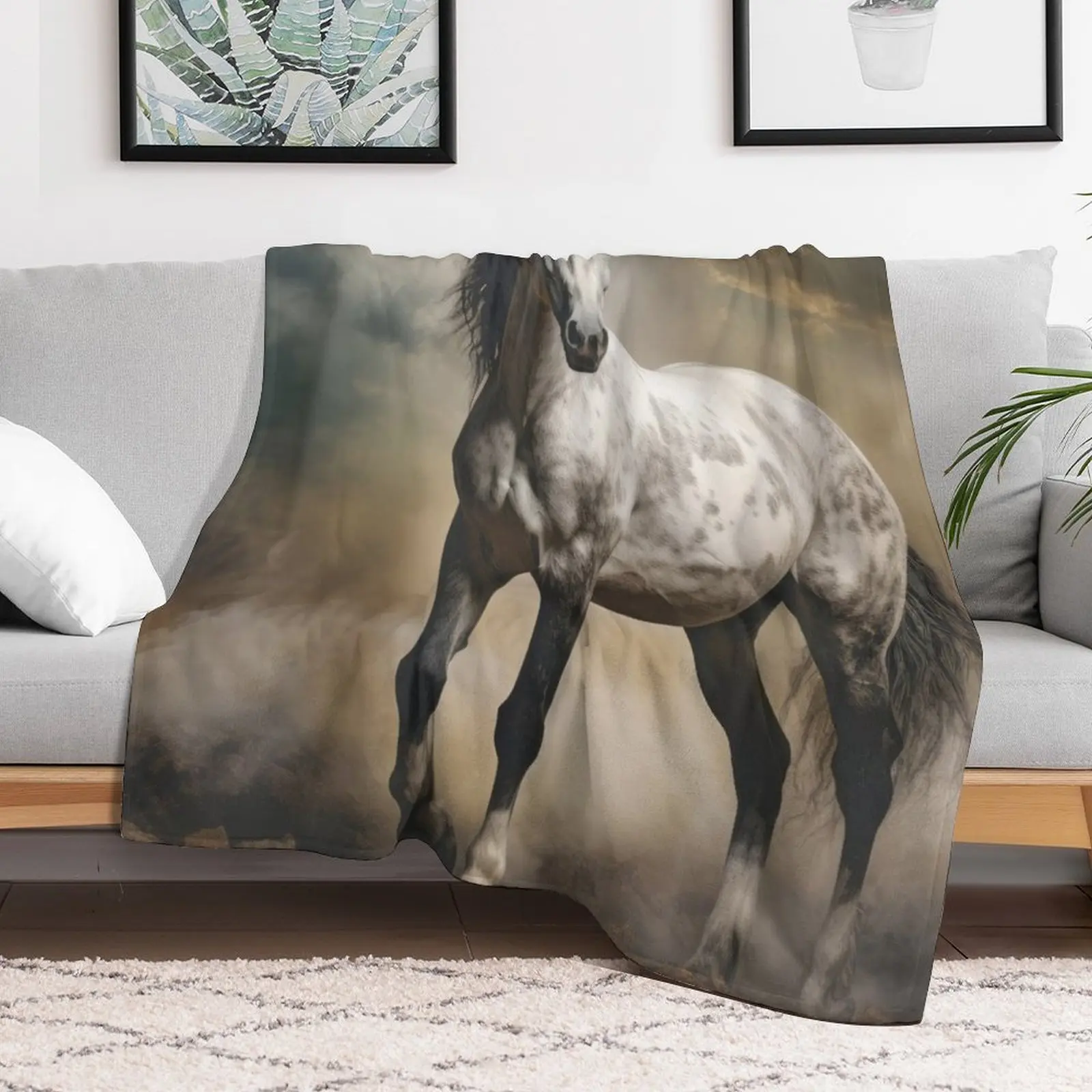 Appaloosa Mustang 01 Throw Blanket manga heavy to sleep Blankets