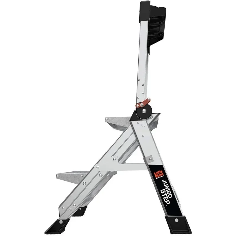 Little Giant Ladders, Jumbo Step, 2-Step, 2 foot, Step Stool, Aluminum, Type 1AA, 375 lbs weight rating, Silver