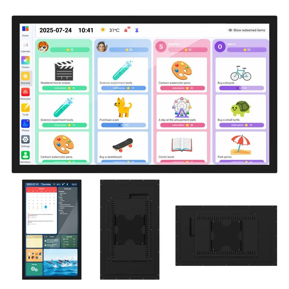 

Electronic calendar, family schedule plan, household table, wall mounted touch screen,Interactive display screen