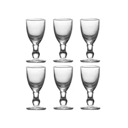 10ml Elegant Small High Footed Wine Glass 6pcs Set Spirits Cup Baijiu Goblet Transparent Mini Wine Glasses Restaurant Vodka Mug