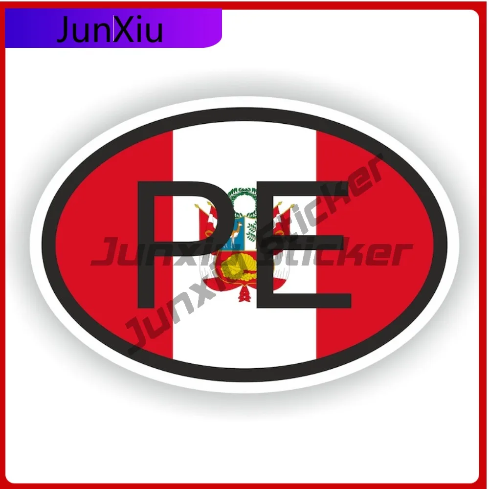 

Peru Country Code Pe Oval Sticker With National Flag Badge Sticker Bumper Sticker Funny Decoration Reflective Stickers For Cars