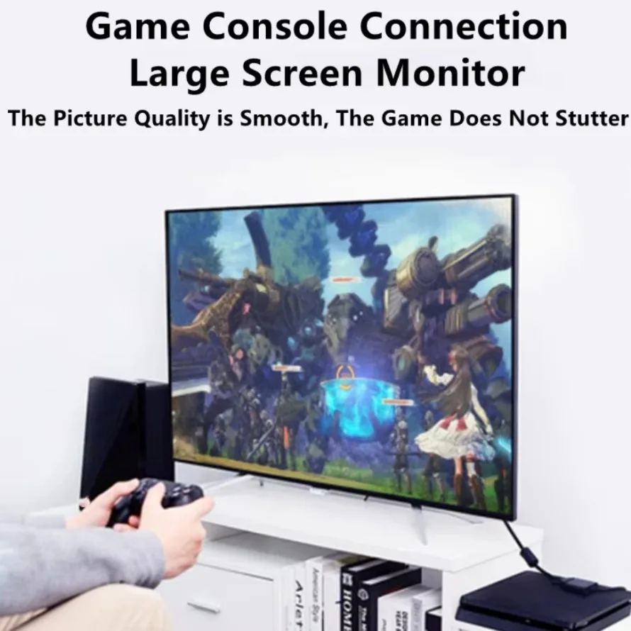 1080P HDMI-compatible to VGA Adapter Converter With 3.5mm Jack Audio + Power Supply Cable for PS4/3 PC Laptop Projector TV Box