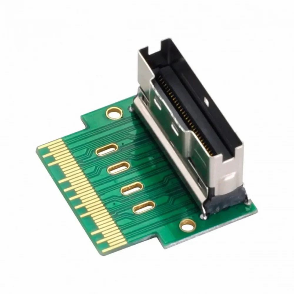 Xiwai PCI-E Slimline SAS 4.0 SFF-8654 8i 74pin to SFF-8654 74pin Male to Extender Female Adapter Angled Test Tools