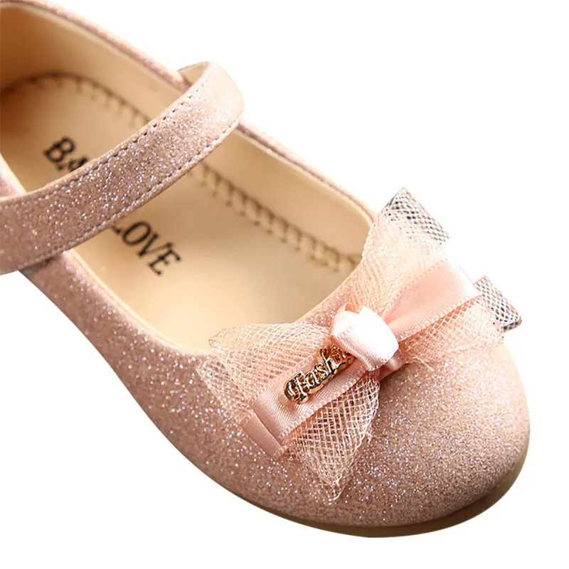 Toddler Children\'s Girls Ballet Flats Shoes Spring Autumn Lace Bow Design Baby Girls Princess Soft Soled Shoes