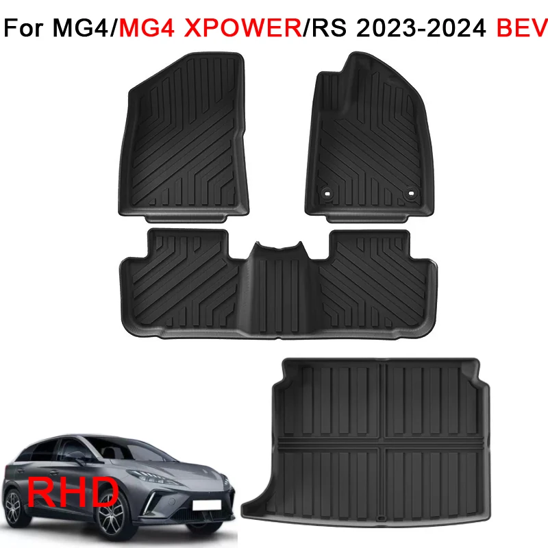 

Car Floor Mats for 2023 2024 MG4 /MG4 XPOWER /RS Right Hand Drive TPE Cargo Liner Waterproof Trunk Mat RHD Pure Electric