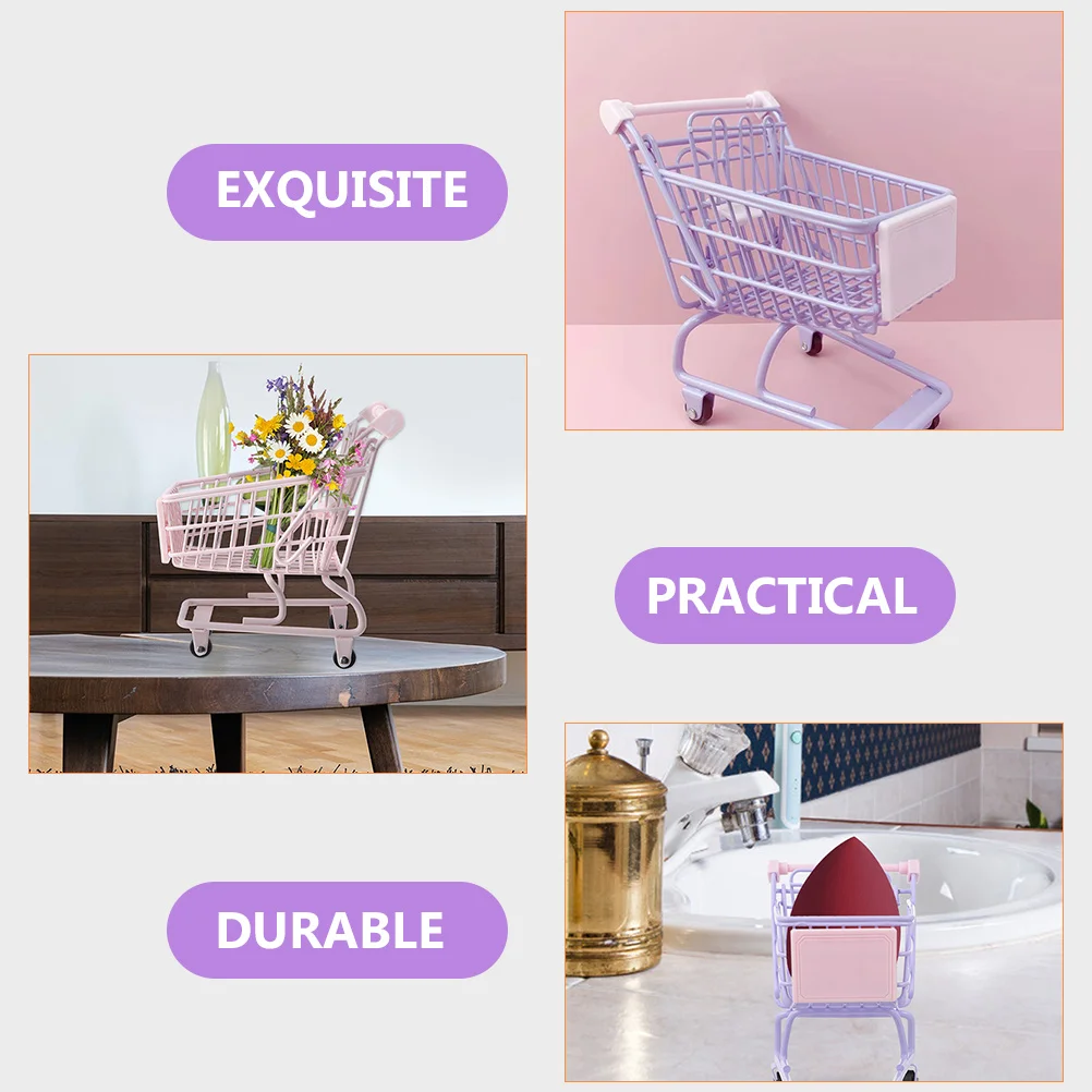 2-delige desktop winkelwagen ornamenten speelgoed peuter kruidenier ijzer kleine baby push