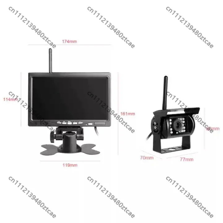 7 Inch Wireless Rear View Monitor 2.4G Transmitter Receiver HD Camera Kit For Truck Van Vehicle Parking Display System