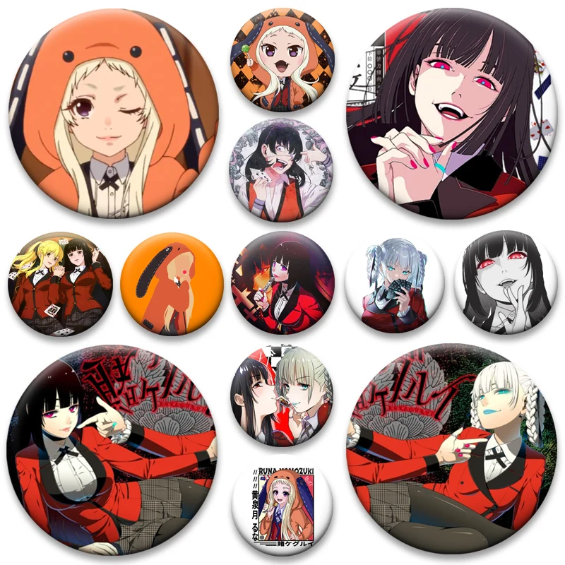 

Anime Kakegurui Brooches Jabami Yumeko,Saotome Meari,Yomozuki Runa Lapel Pins Cartoon Badge Backpack Hat Jewelry Accessorie Gift