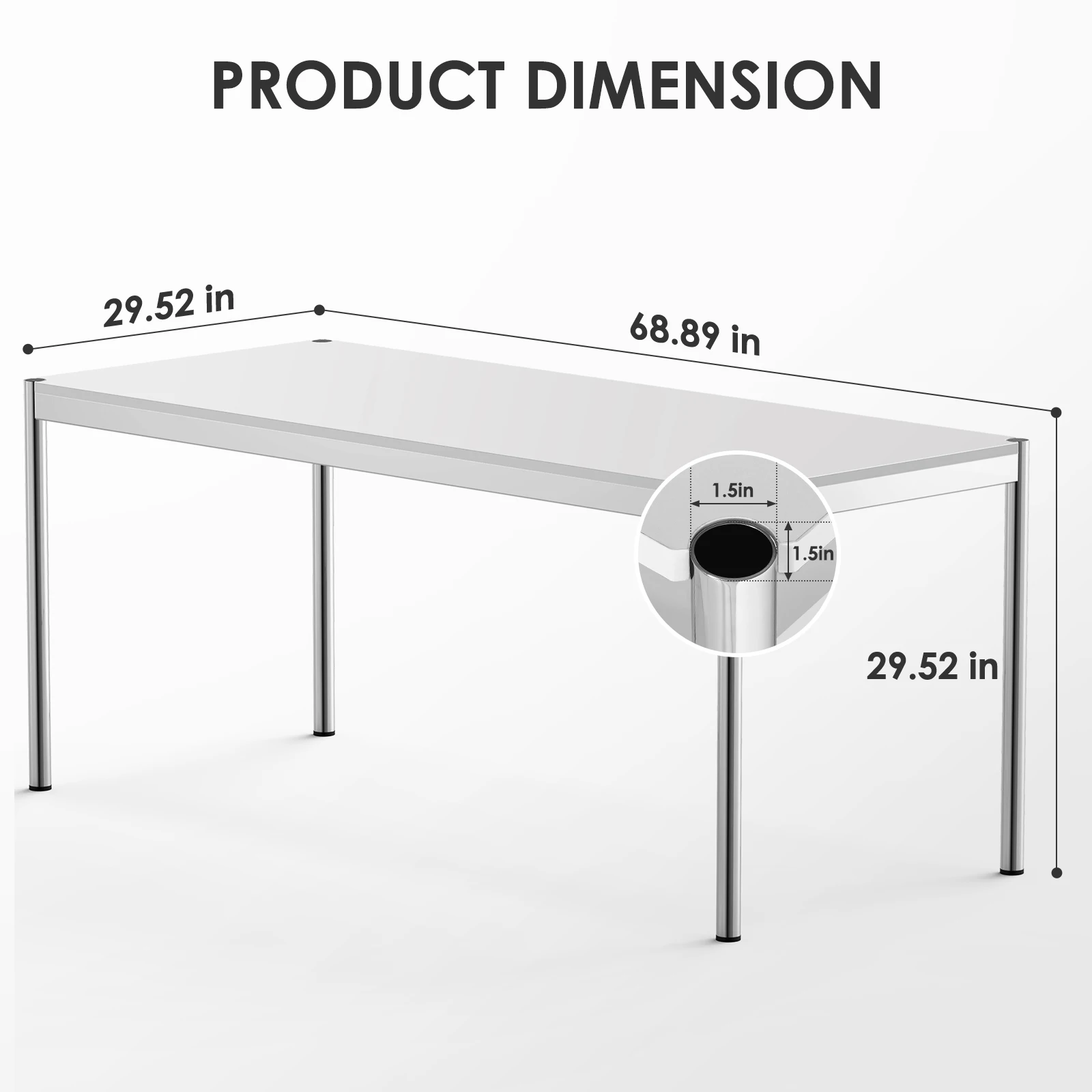 Modern Office USM Haller Table Simple Style Home Computer Desk Executive Chrome Writing Work Desk for Bedroom Home Office