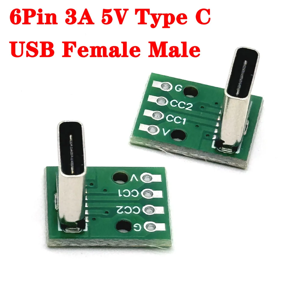 

Type-c PCB with cabel Converter Adapter USB to DIP female connector Breakout Board charging cable soldering board Socket 3A 5V