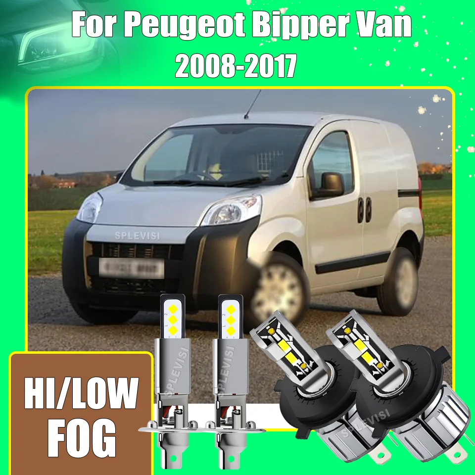 With a cooling system H4/9003 H1 LED Headlight Foglight For Peugeot Bipper Van 2008 2009 2010 2011 2012 2013 2014 2015 2016 2017