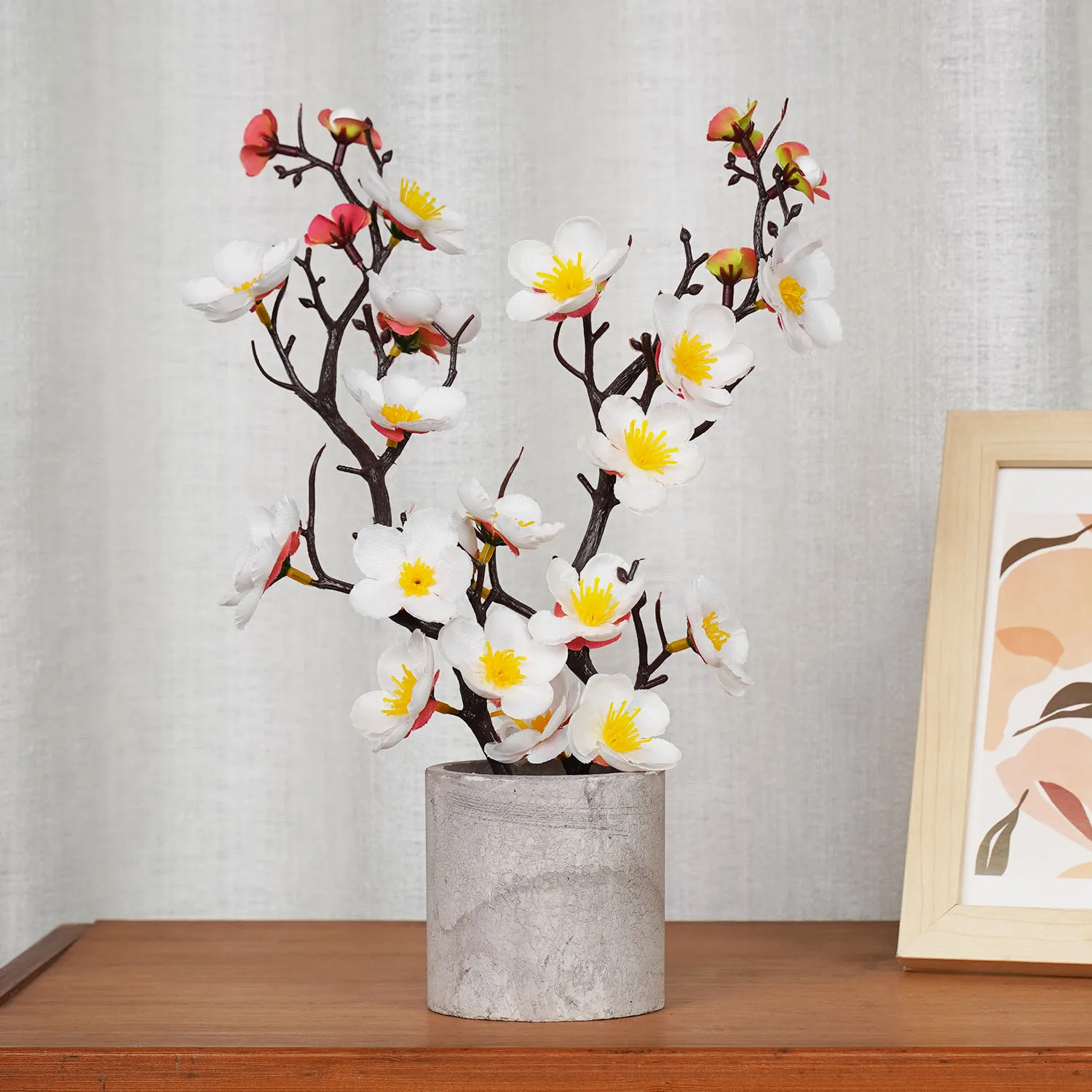 Silk Artificial Flowers Plum Artificial Potted Plants Blossoms Simulation Winter Plum Branch Bonsai Wedding Home Room Decorate