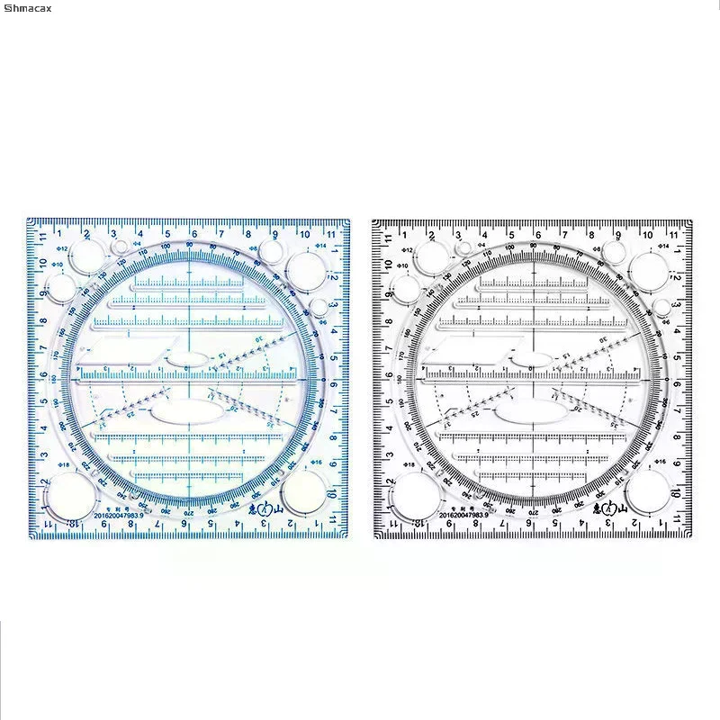 

Многофункциональный вращающийся шаблон для черчения: инструмент для дизайна, строительства, архитектуры, стереогеометрии, черчения кругов, измерения и разметки.