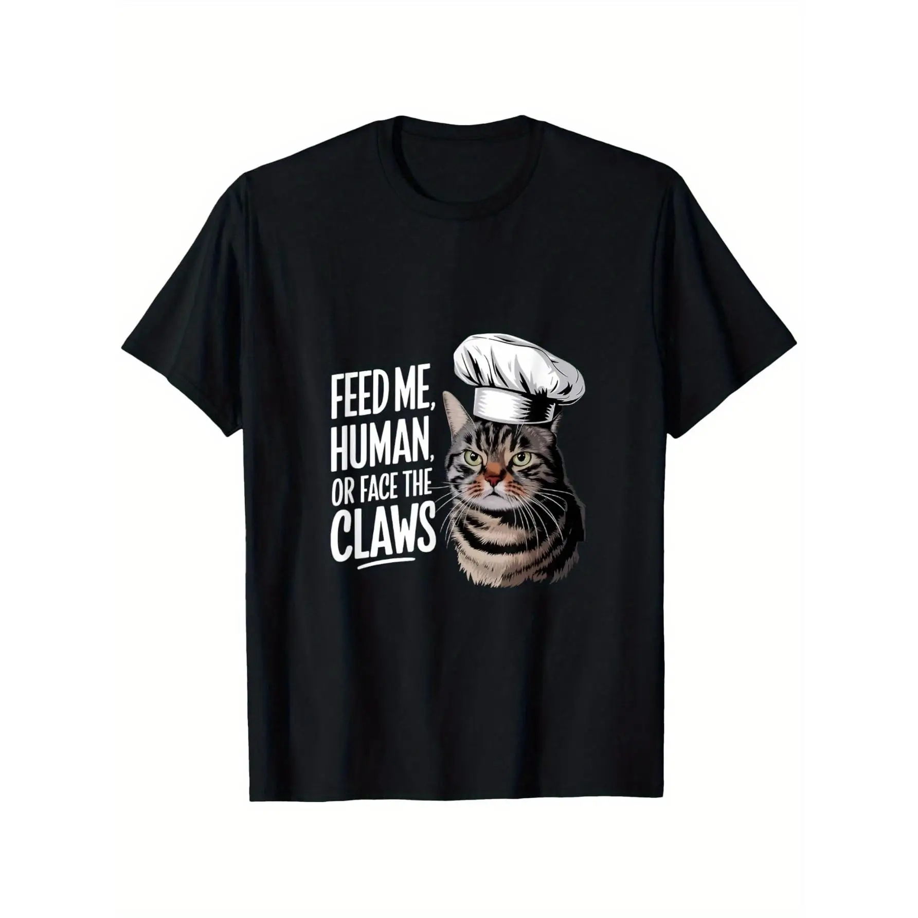 

Feed Me Human Or Face The Claws T-shirt, Funny Chef Cat Tee, Men Women Cat Lover Gift, Pet Owner Humorous Top