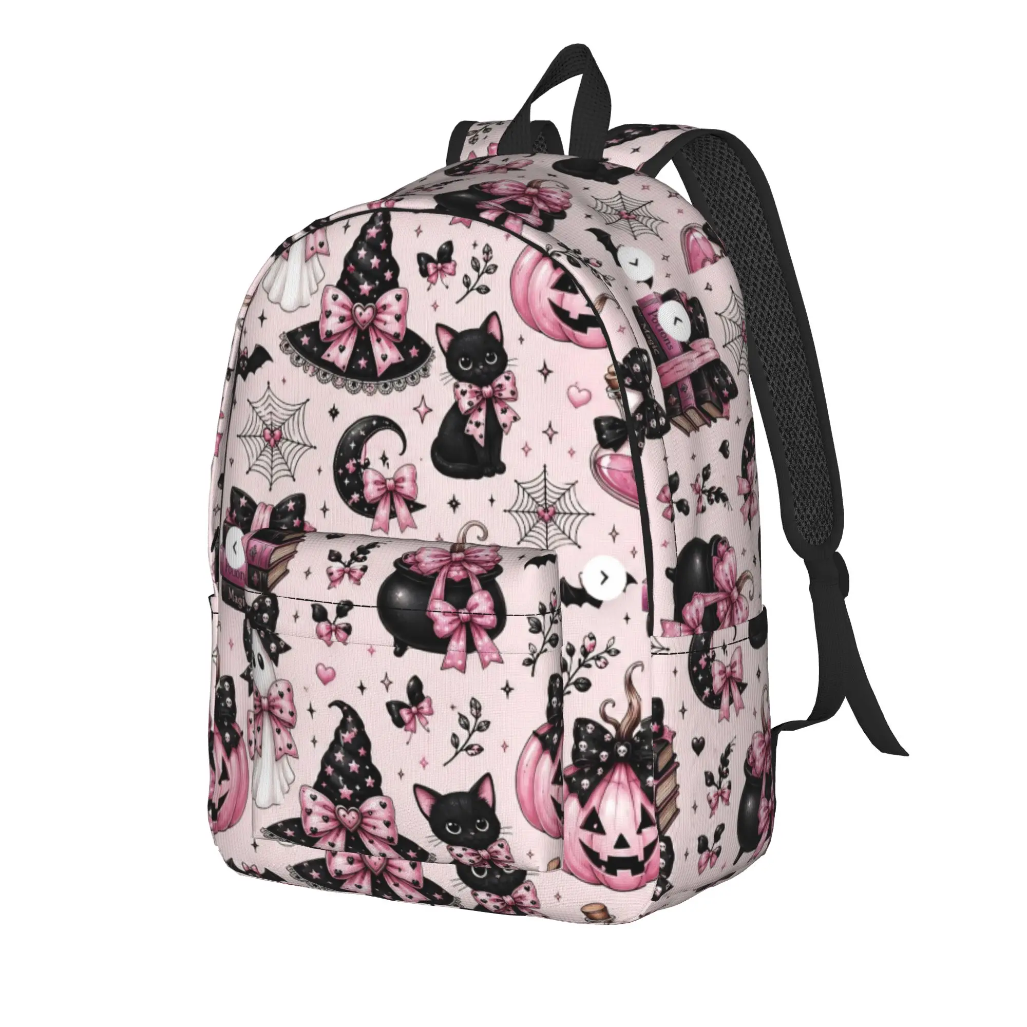 Halloween Gothic Backpack for Men Women Casual Student Hiking Travel Daypack Spooky Cute College Canvas Bags Outdoor