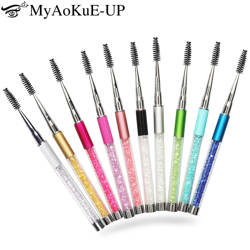 Strass Handvat Lash Brush Herbruikbare Wimperborstels Mascara Applicator Wandborstels Wimperverlenging Make-up Tool Wimpers