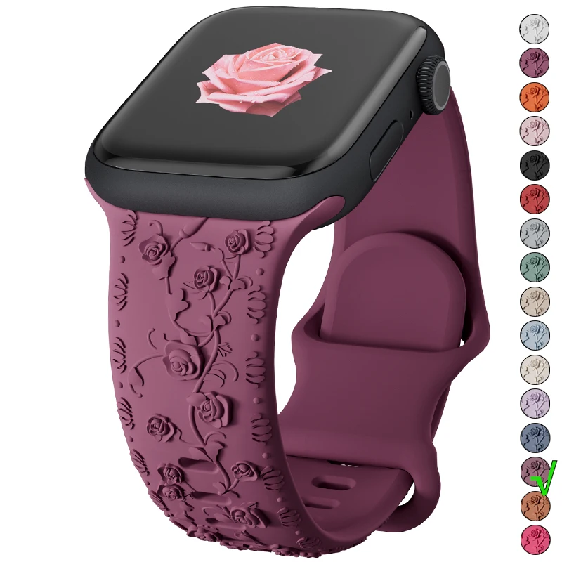 Armbänder für Apple Watch 45mm 44mm 46mm 42mm 41mm 40mm 49mm – Graviertes Correa-Armband für Watch Series 11 10 9 8 7 SE 6 5 Ultra 3