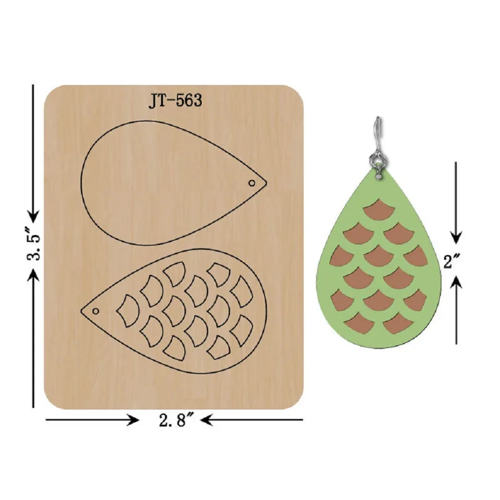 Manual Leather Cutter Mold, Leather Earring, Wooden Cutting Die, Teardrop, Mermaid Scale, Beach Inspired Earring Die