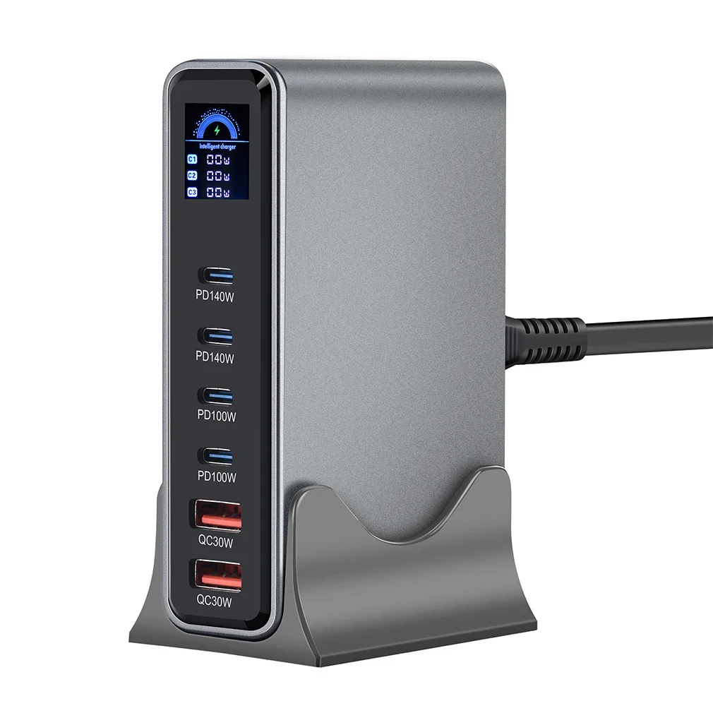 

Hot 540W Desktop GaN 4C2A Fast Charger With Digital Display Multi-port Charging Station Hub for Phones & Tablet Dropshipping