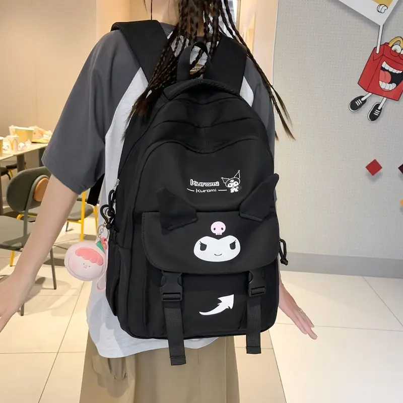 Imagem -06 - Sanrio Bonito dos Desenhos Animados Mochila Feminina Limpar m Mochila Pendurado Cão Mochila Estudante do Ensino Médio Júnior Leve Jade Novo