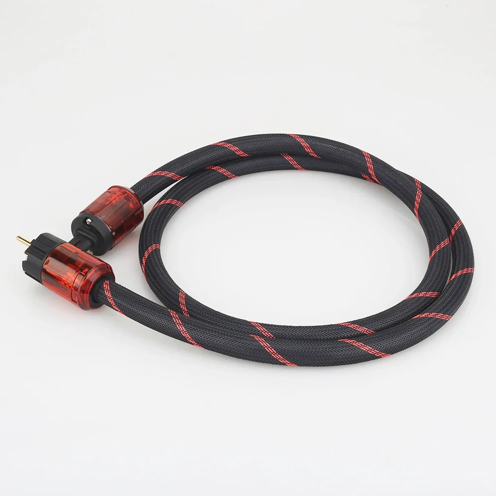 P101 + DW12 คุณภาพสูง OFC ทองแดง Audiophile สายไฟ 17 มม.รูปที่ 8 IEC-C7 สายไฟ AC สายเคเบิล HIFI Power CABLE