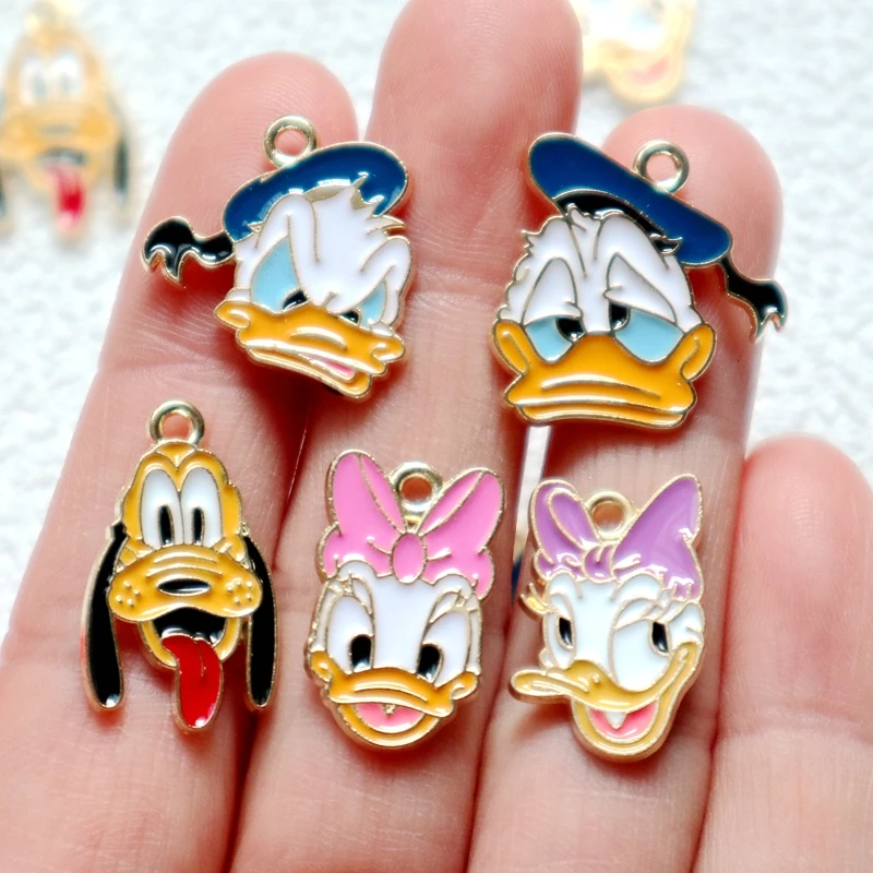 

10pcs Cartoon Animal Avatar Alloy Enamel Pendant Fashion Cute Vivid Charms DIY Necklace Bracelet Earrings Keychain Accessories