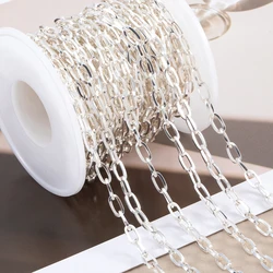 2Meters 1Meter Stainless Steel Silver Color Paperclip Chain Square Link Chain For DIY Bracelet Necklace Jewelry Making Supplies