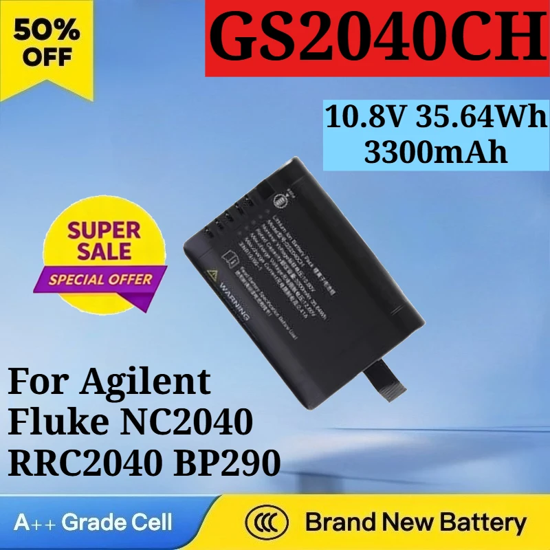

New GS2040CH 10.8V 35.64Wh 3300mAh Replacement Battery for Agilent Fluke NC2040 RRC2040 BP290 RRC2057 Rechargeable Battery Pack